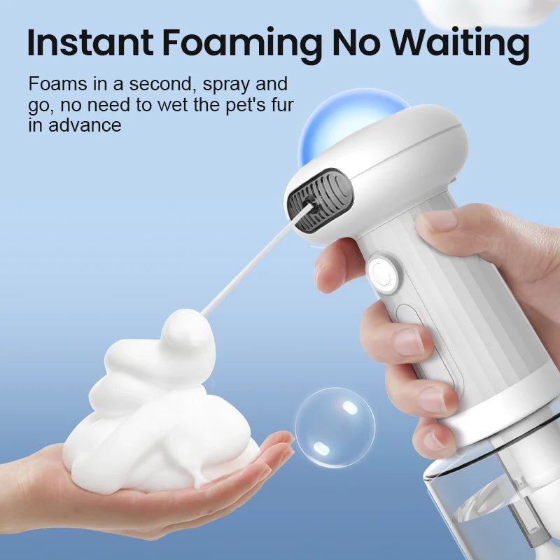 Automatic Foam Machine for Pets A smart, USB-rechargeable foam dispenser that makes bath time easy for your cat or dog. Quick, clean, and efficient grooming for a happy pet!